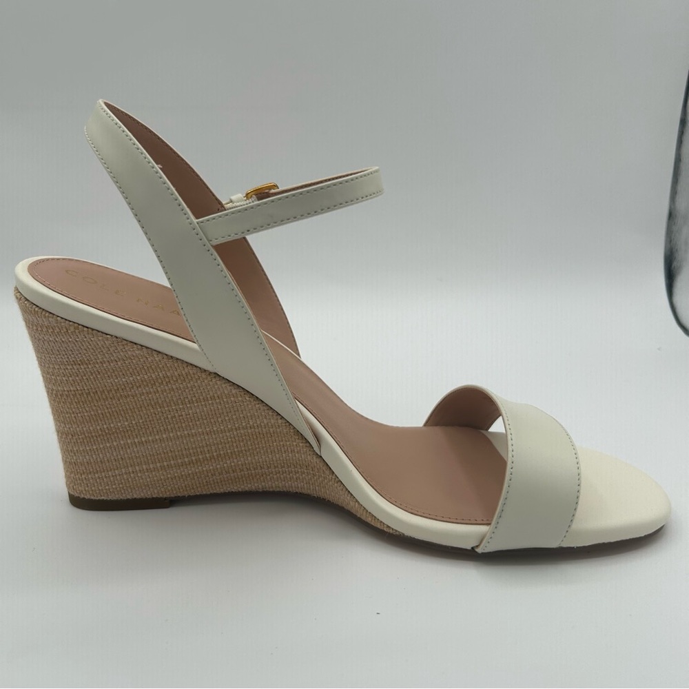 New Cole haan Womens Josie wedge sandal pump, ivory leather 10 B - Picture 4 of 10